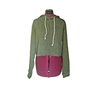 MAKEMECHIC Women’s Hoodie Pullover Size L Green Casual Long Sleeve Sweatshirt
